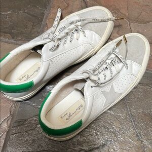White and Green Star Sneakers